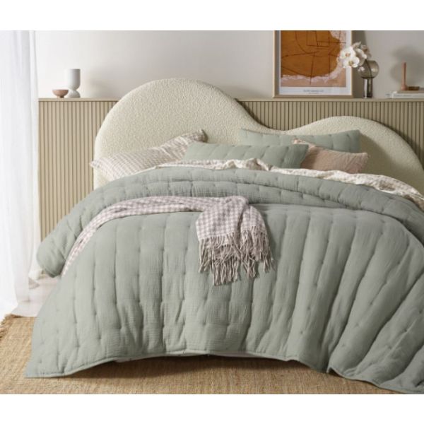 V107-5093270-200506-00 Hugo Sage Coverlet by Vintage Design Homeware Queen - Image 1