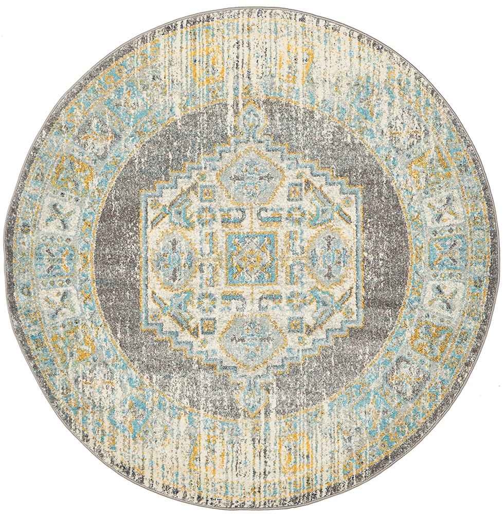 V107-CEN-944-GREY-200X200-208179-00 Century 944 Grey Round by Rug Culture - 200 x 200 cm - ROUND - Image 1