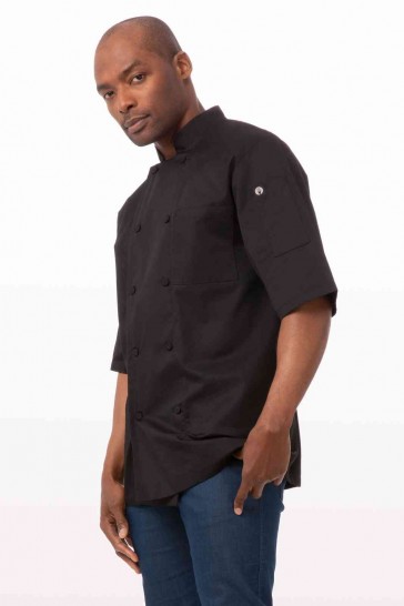 V107-JLCV-BLK-L-217750-00 Montreal Cool Vent Men's Black L Chef Jacket by Chef Works - Image 1