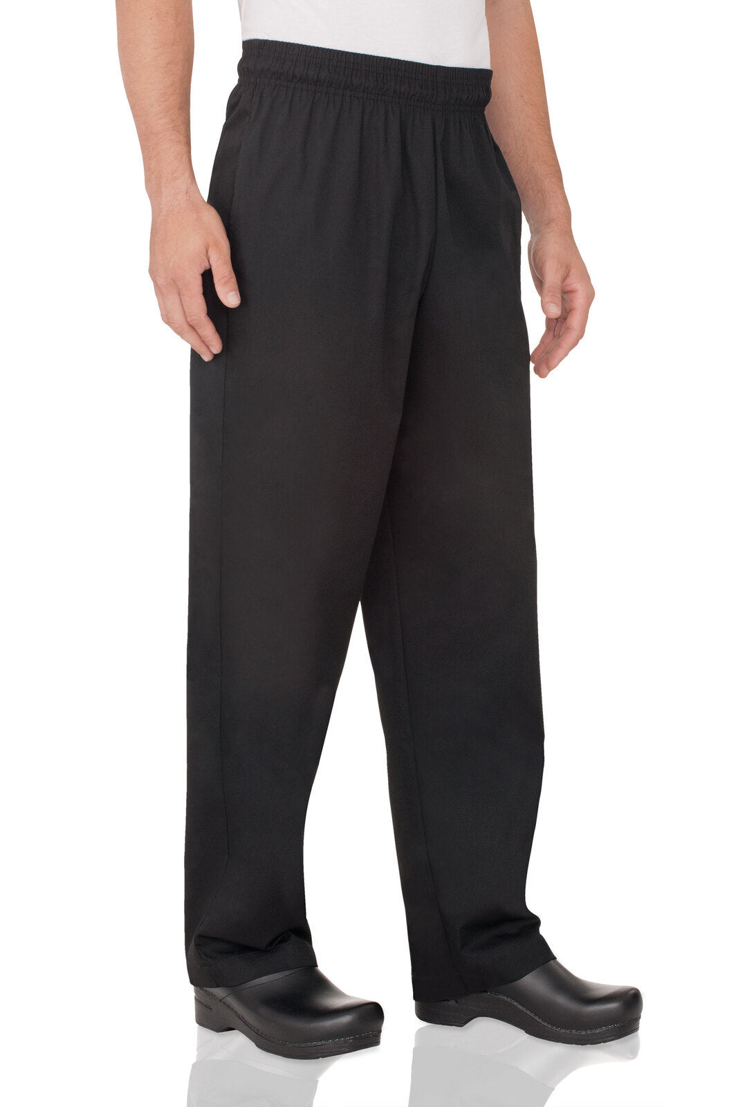 V107-NBBP-M-217930-00 Essential Men's Black M Baggy Chef Pants by Chef Works - Image 1