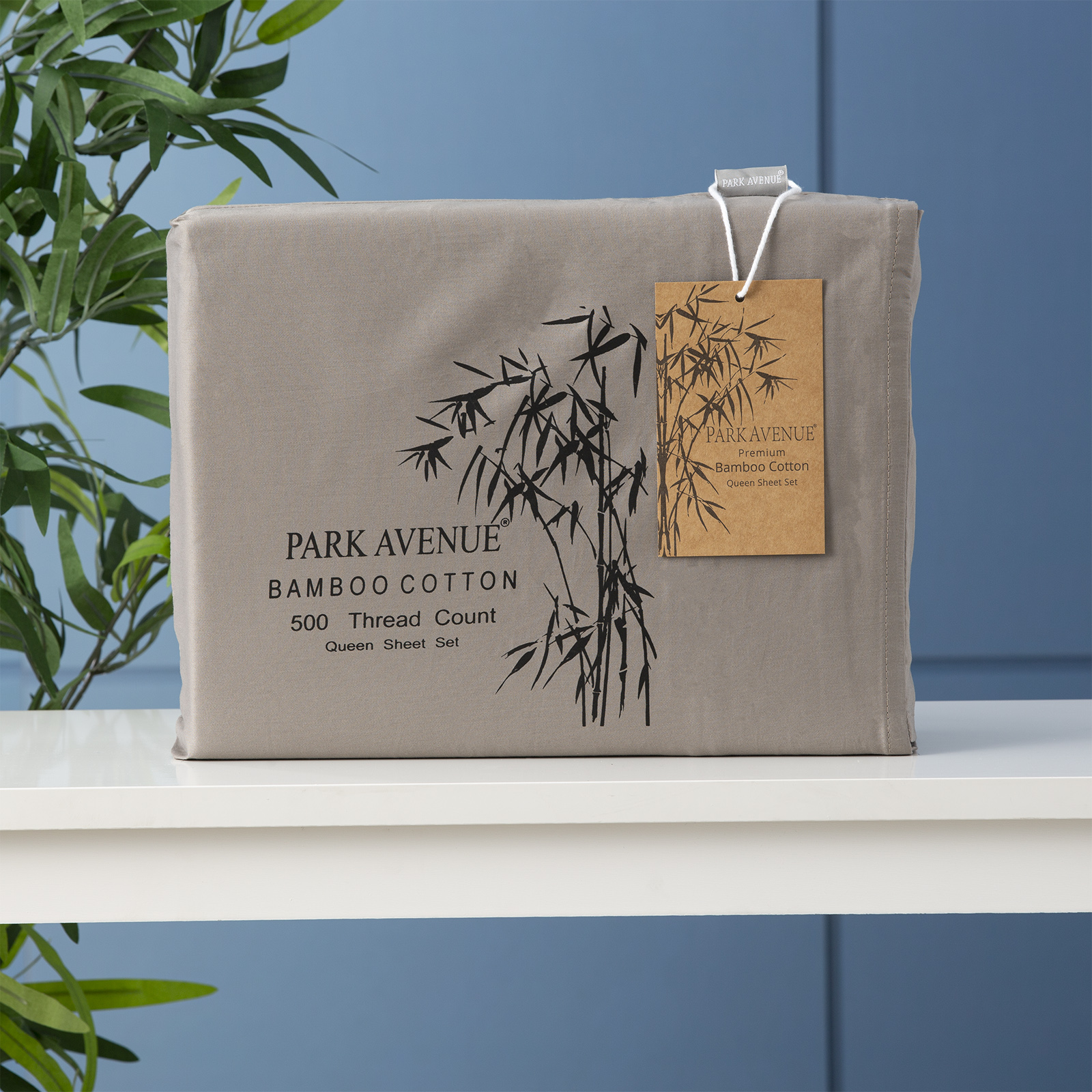 V107-SH306660-195815-00 Bamboo Cotton 500 Thread Count Pewter Sheet Sets by Park Avenue Double - Image 1