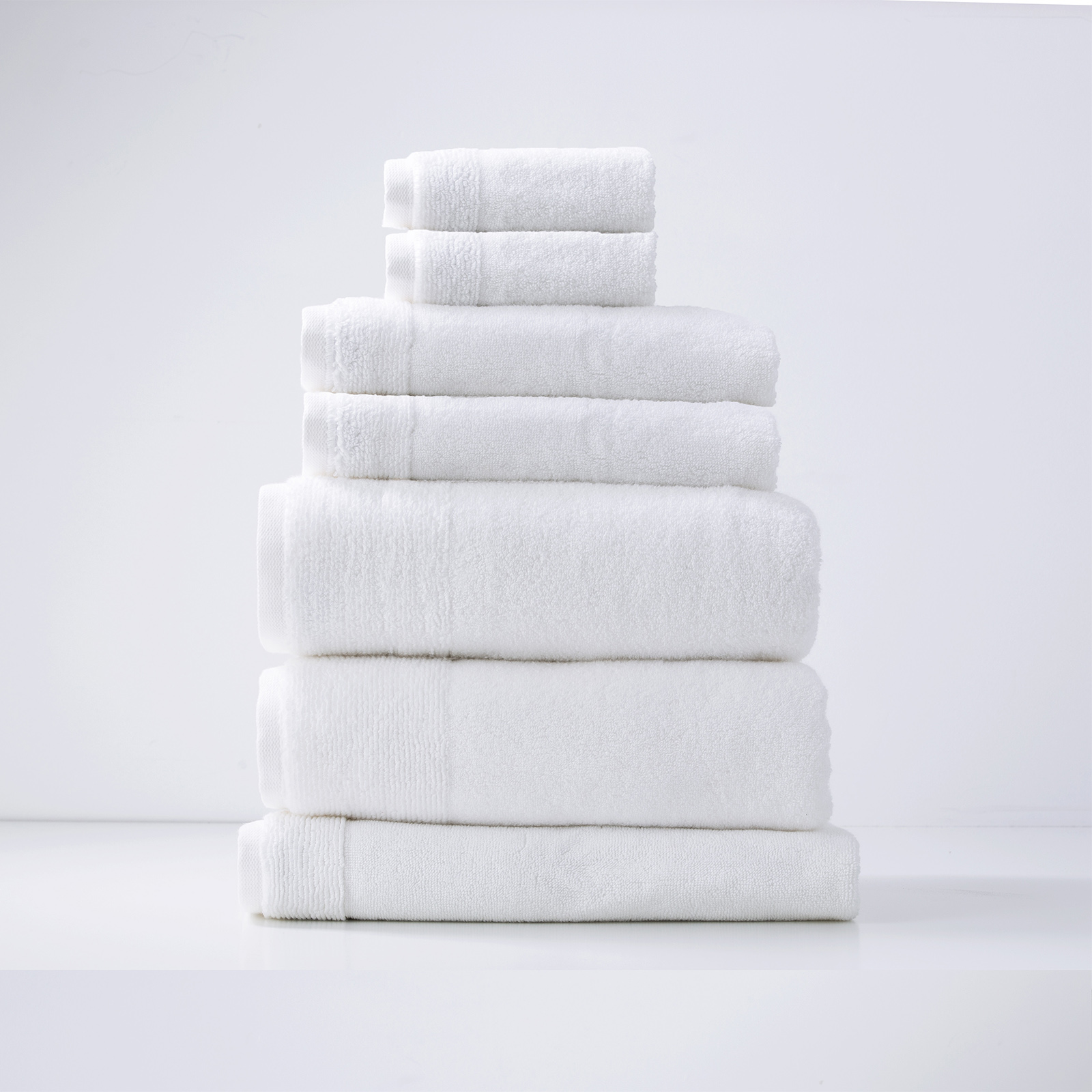 V107-SH313265-196309-00 Aireys 650 GSM Zero Twist 7 Piece Snow Bath Towel by Renee Taylor - Image 1