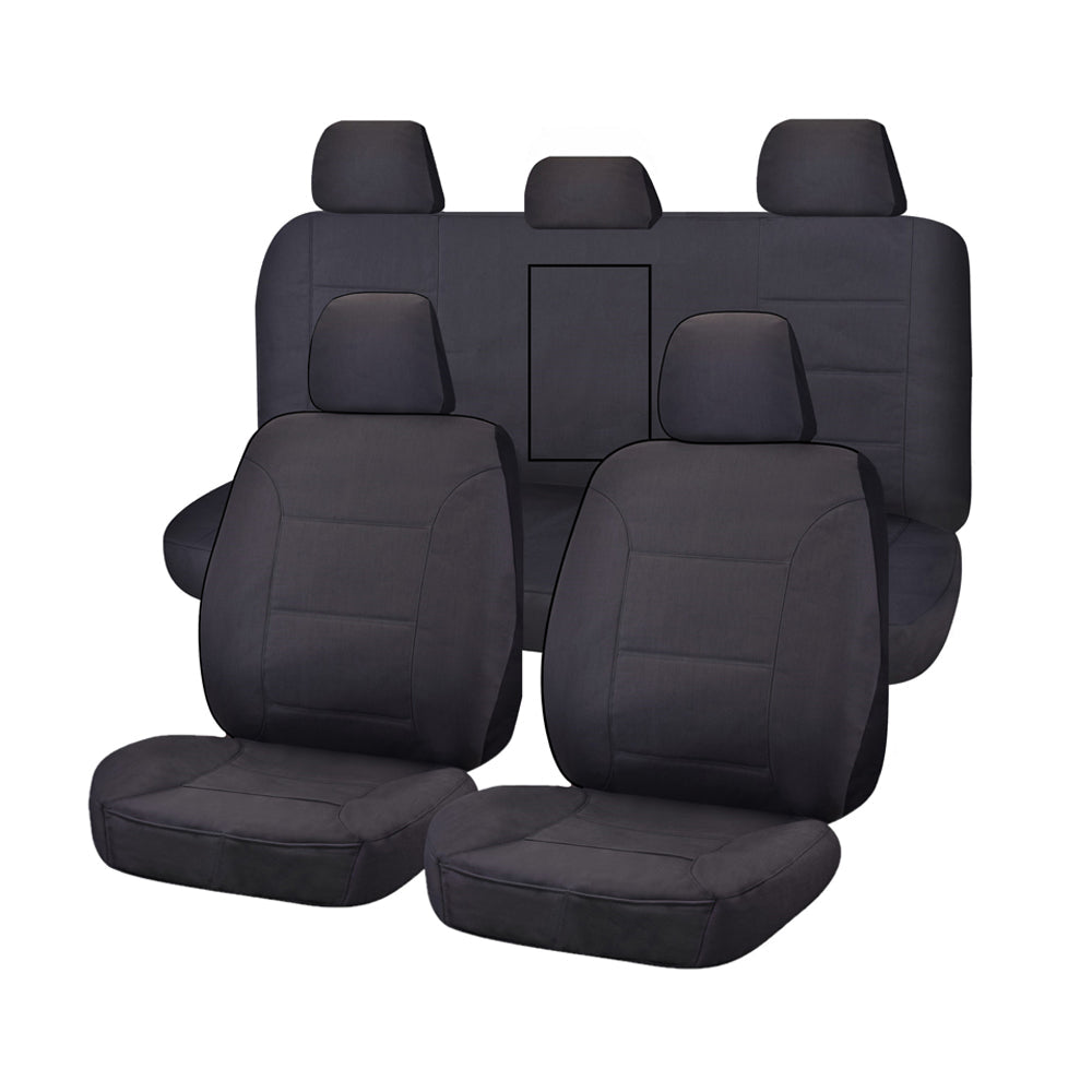 V121-CHTMTRI0808_CHTMTRI0808 Seat Covers for MITSUBISHI TRITON FR MQ SERIES 01/2015 - ON DUAL CAB UTILITY FR CHARCOAL CHALLENGER - Image 1