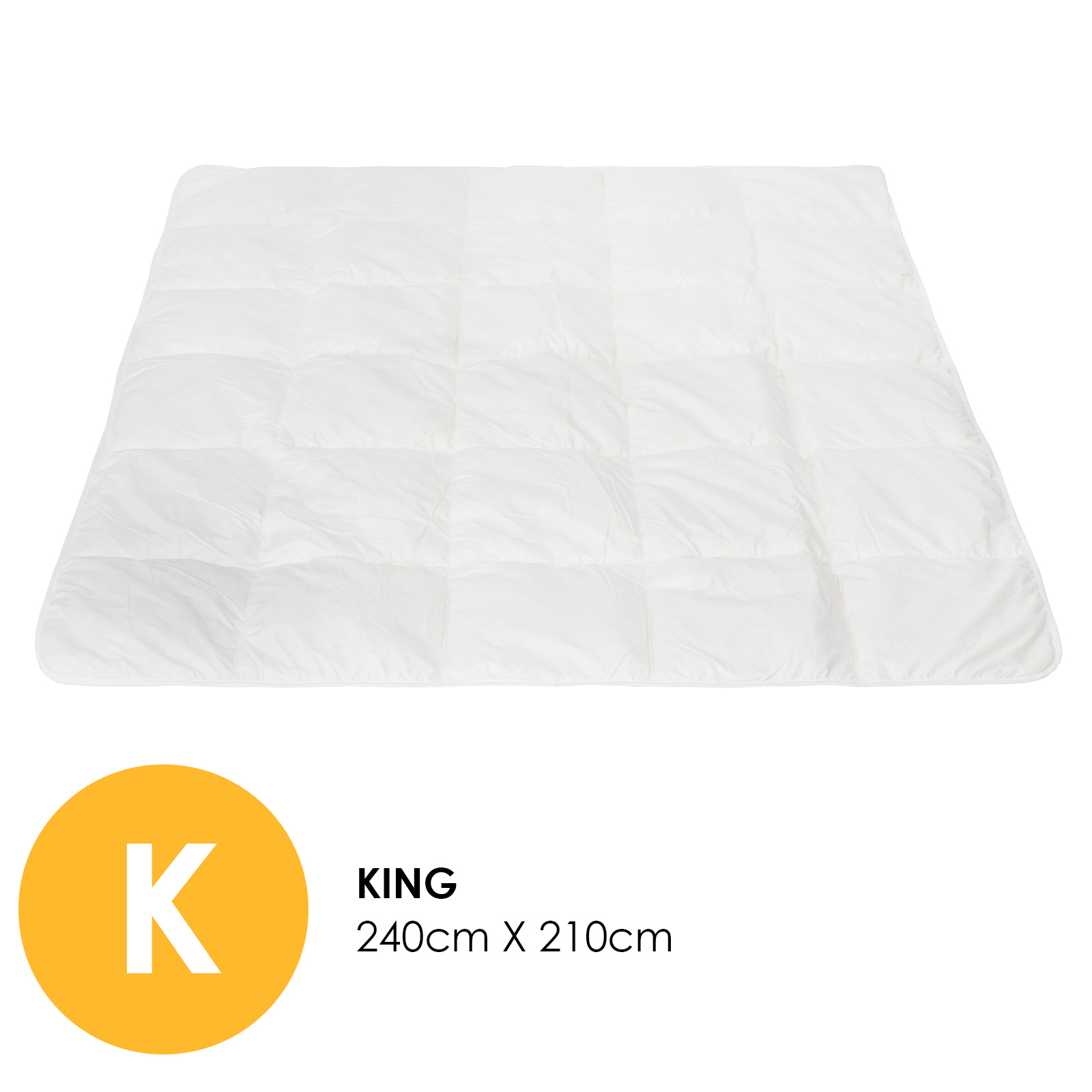 V160-10001631_10001631_2_1 Royal Comfort 260GSM Deluxe Eco-Silk Touch Quilt 100% Cotton Cover - King - White - Image 1