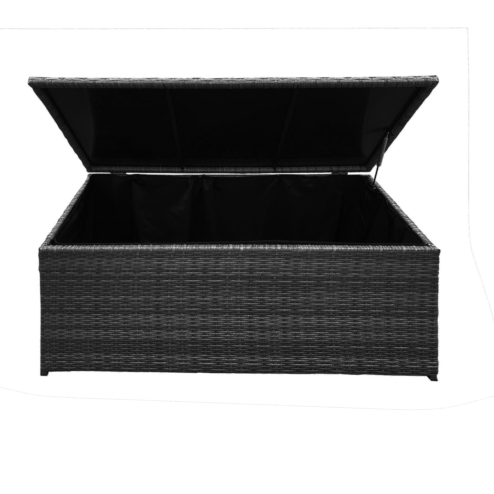 V160-10001756_10001756_9_1 Arcadia Furniture Outdoor Rattan Storage Box Garden Toy Tools Shed UV Resistant - Black - Image 1