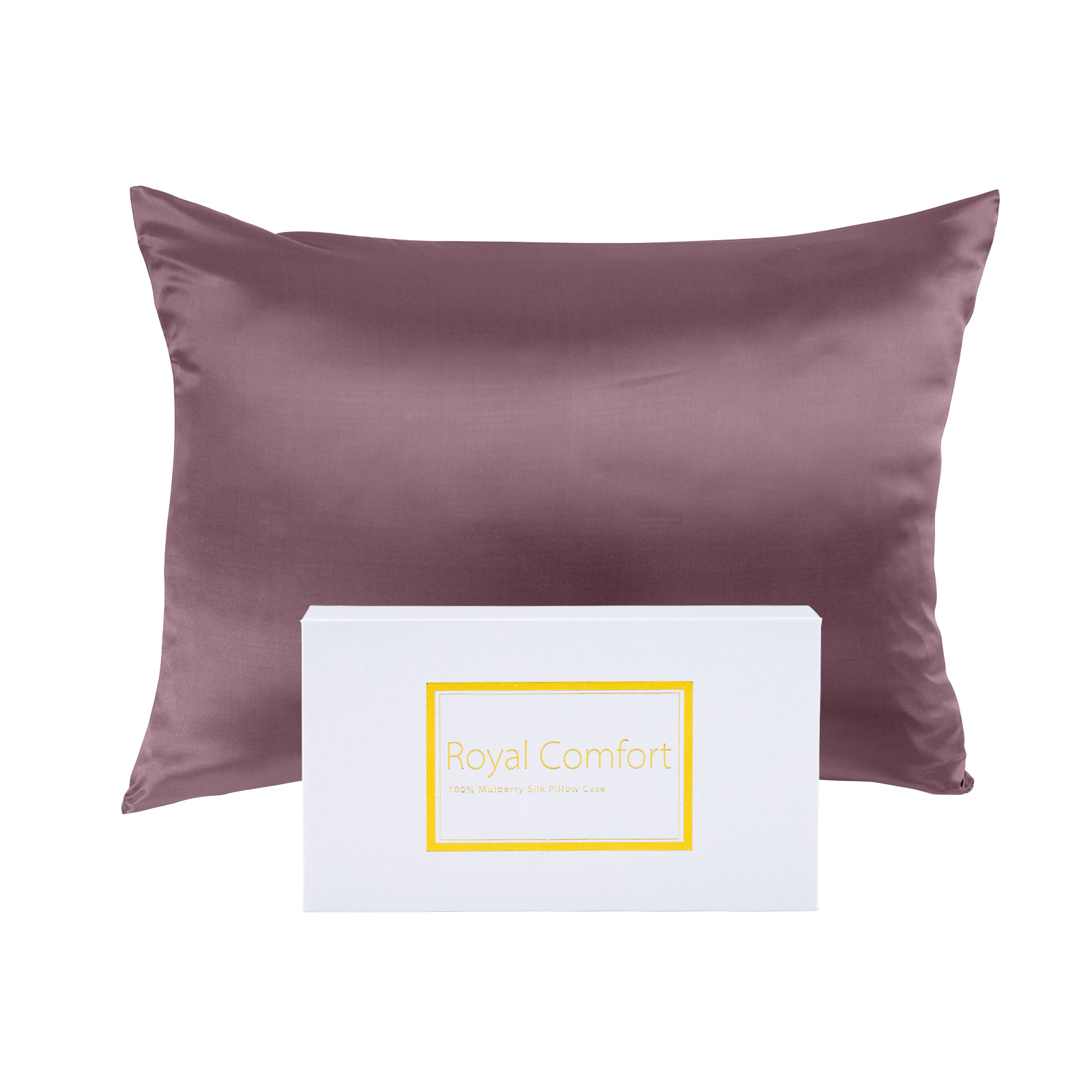 V160-10002253_V160-10002253-02_1_1 Royal Comfort Mulberry Soft Silk Hypoallergenic Pillowcase Twin Pack 51 x 76cm - Malaga Wine - Image 1