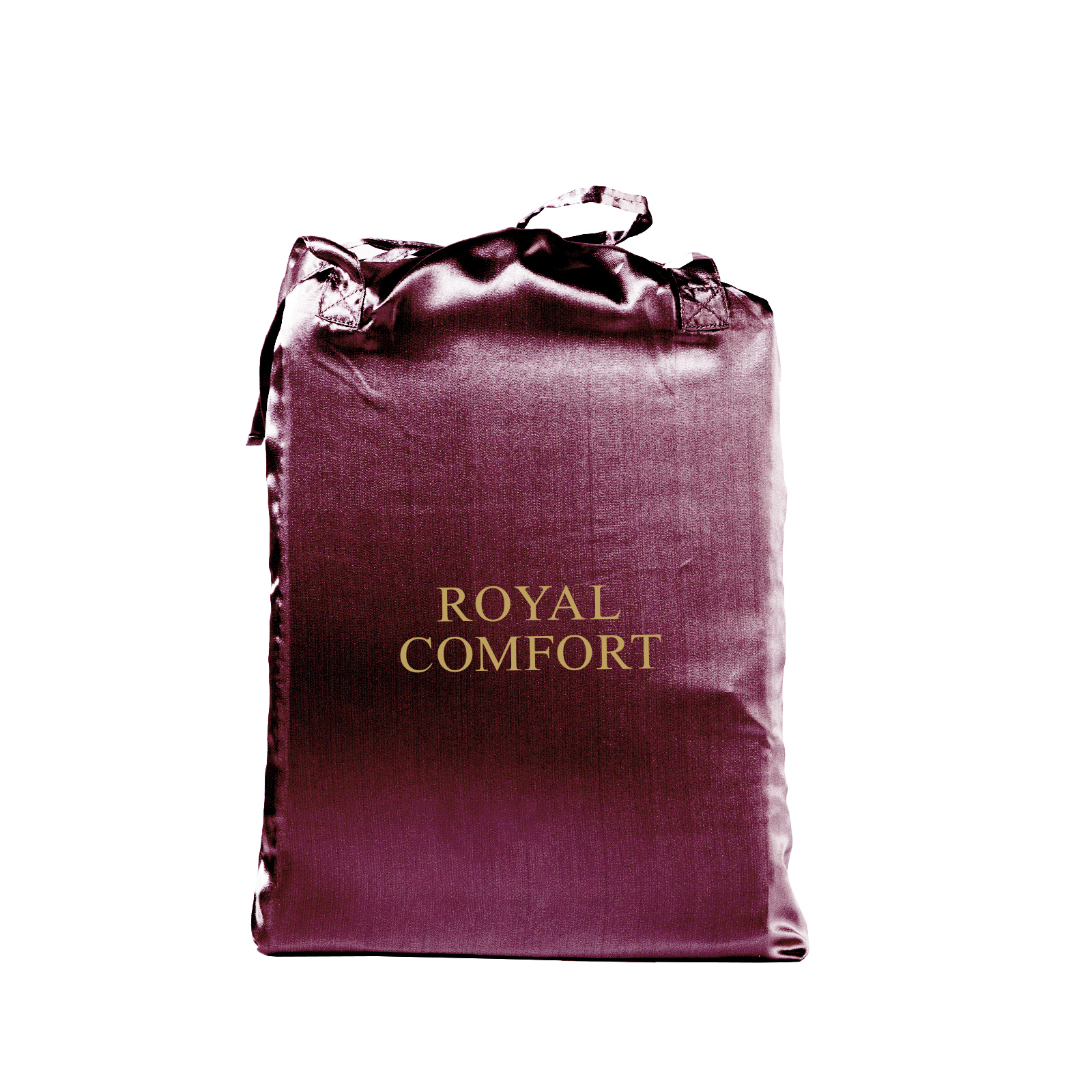 V160-10003480_10003480_5_1 Royal Comfort Satin Sheet Set 4 Piece Fitted Flat Sheet Pillowcases - King - Malaga Wine - Image 1