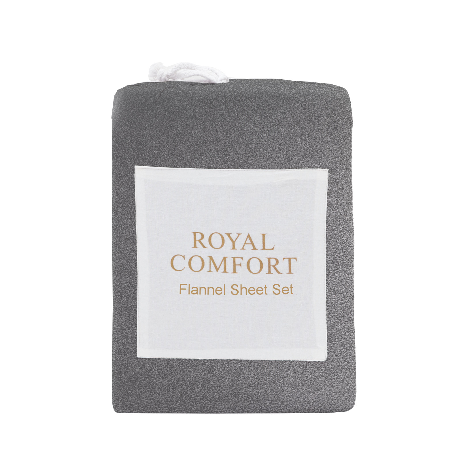 V160-10003808-66791-00 Royal Comfort Polar Fleece Flannel Sheet Set Ultra Soft Plush Cozy - Single - Charcoal - Image 1