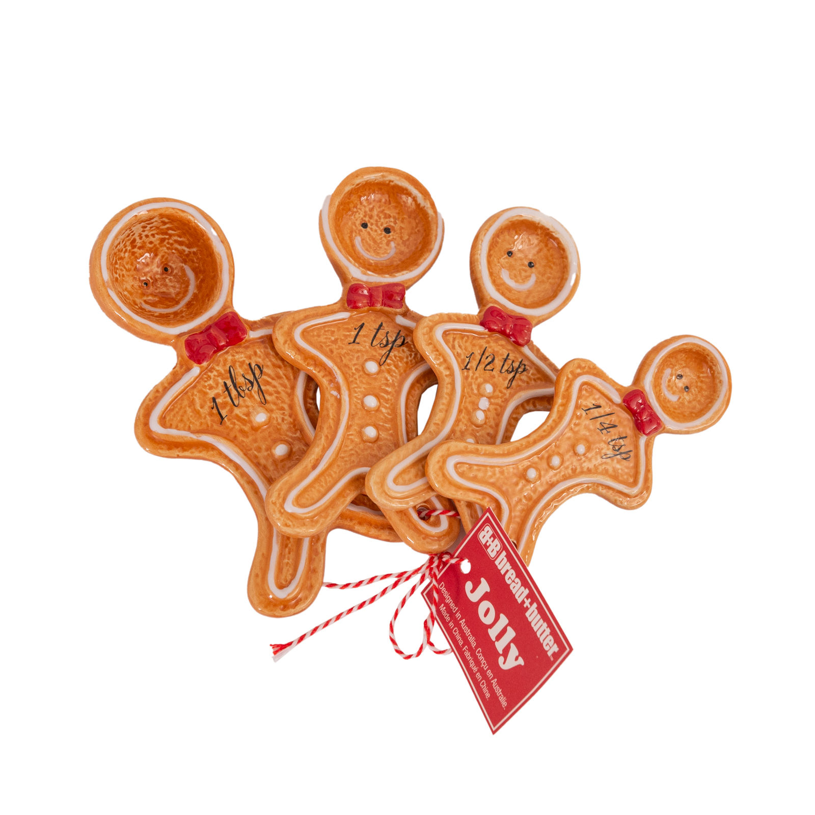 V160-10004457-195110-00 Bread and Butter Figurine Gingerbread Man Spoons 4 Pack - Image 1