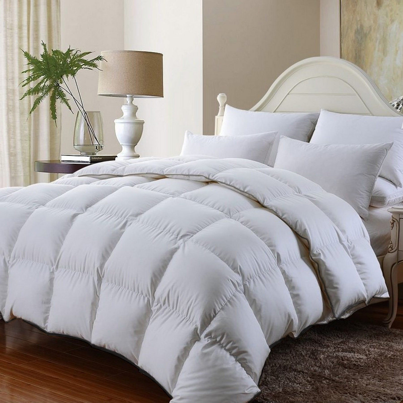 V160-202755_V160-202755-01_1 Royal Comfort 350GSM Luxury Soft Bamboo All-Seasons Quilt Duvet - Queen - White - Image 1