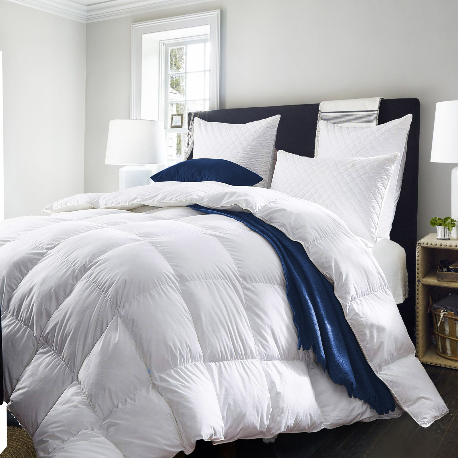 V160-205014_V160-205014-01_1 Royal Comfort 50% Goose Feather 50% Down 500GSM Quilt Duvet Deluxe Soft Touch - Single - White - Image 1