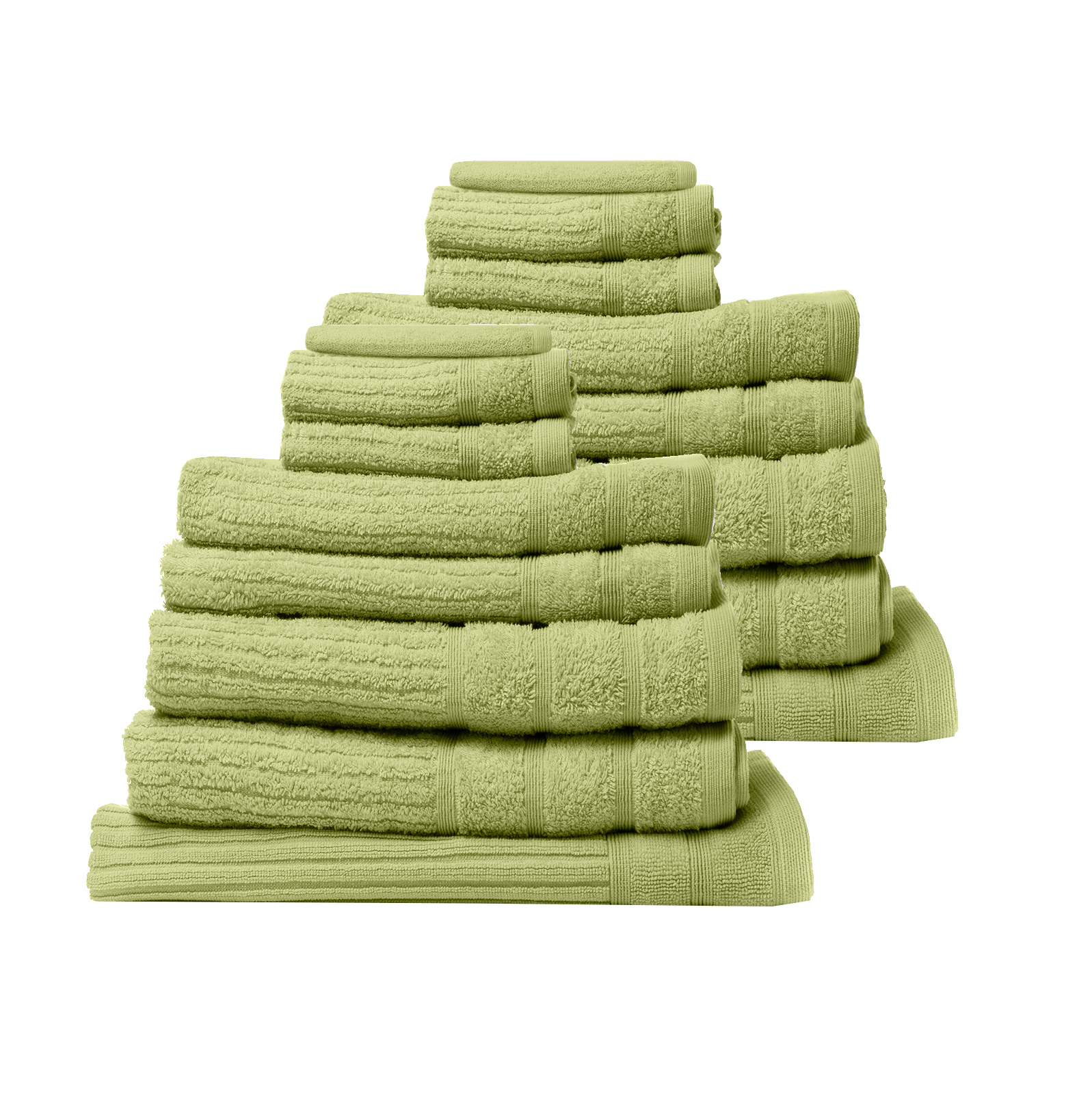 V160-K2752_k2752_2_1 Royal Comfort 16 Piece Egyptian Cotton Eden Towel Set 600GSM Luxurious Absorbent - Spearmint - Image 1