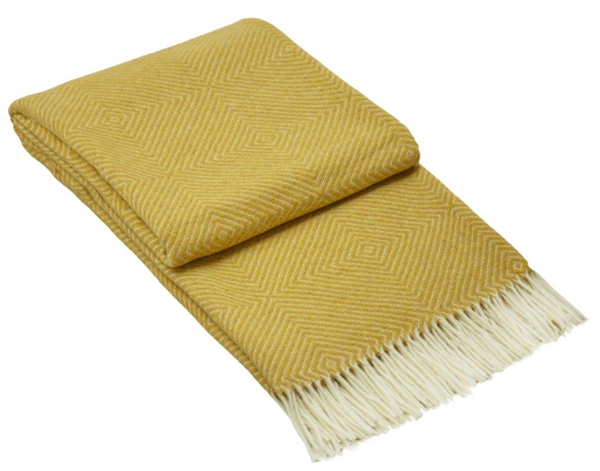V164-HA4-HamptonMustard_6676c57a-f0db-4f3a-86ef-d8ebf66a6160_1024x1024_2x-00 Hampton Throw - Merino Wool Blend - Mustard - Image 1