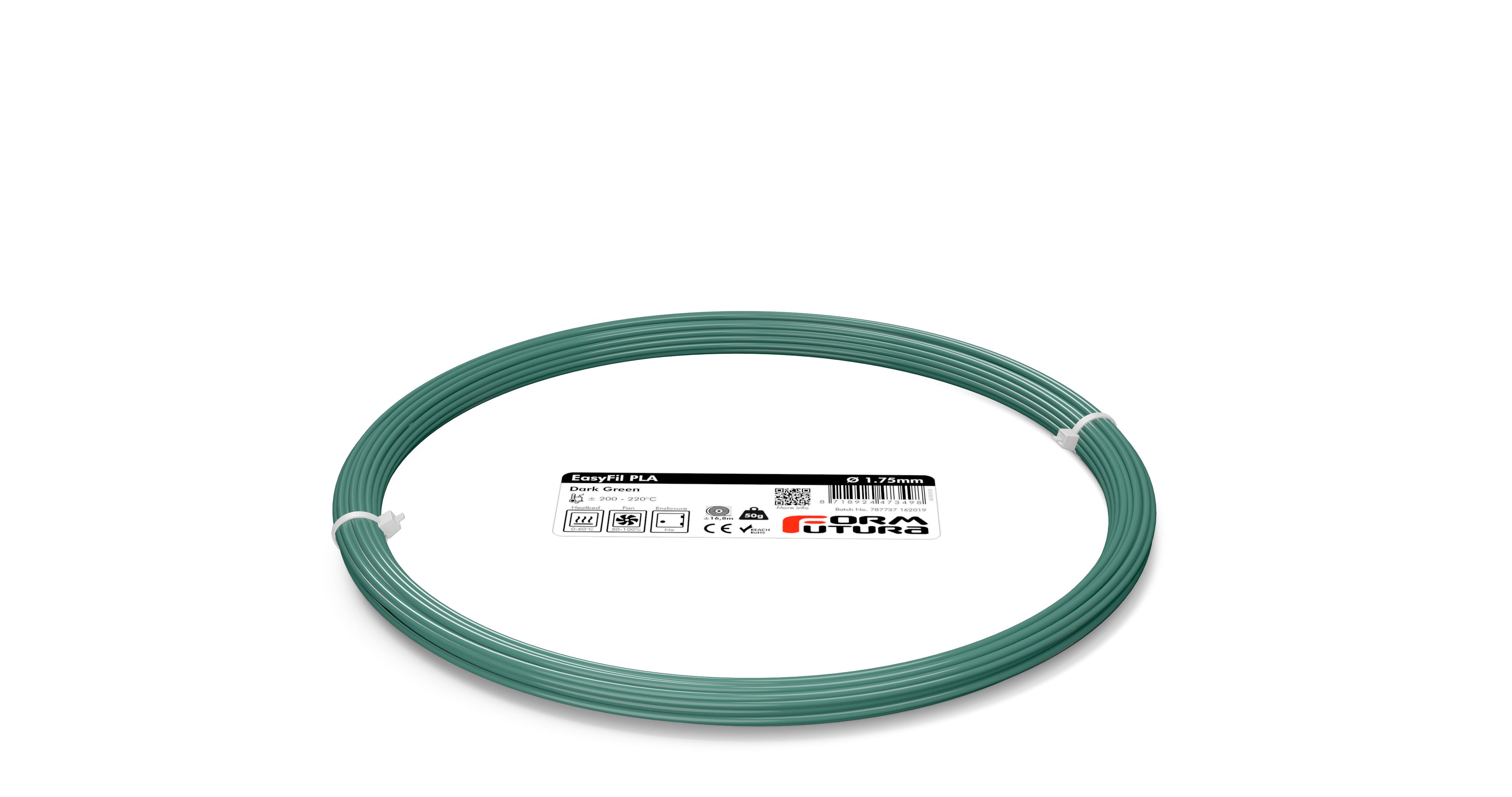 V177-175EPLA-GLGR-0050_8718924473498_EasyFil-PLA-Dark-Green-175-50g__11358_1 PLA Filament EasyFil PLA 1.75mm Glow in the Dark Green 50 gram 3D Printer Filament - Image 1