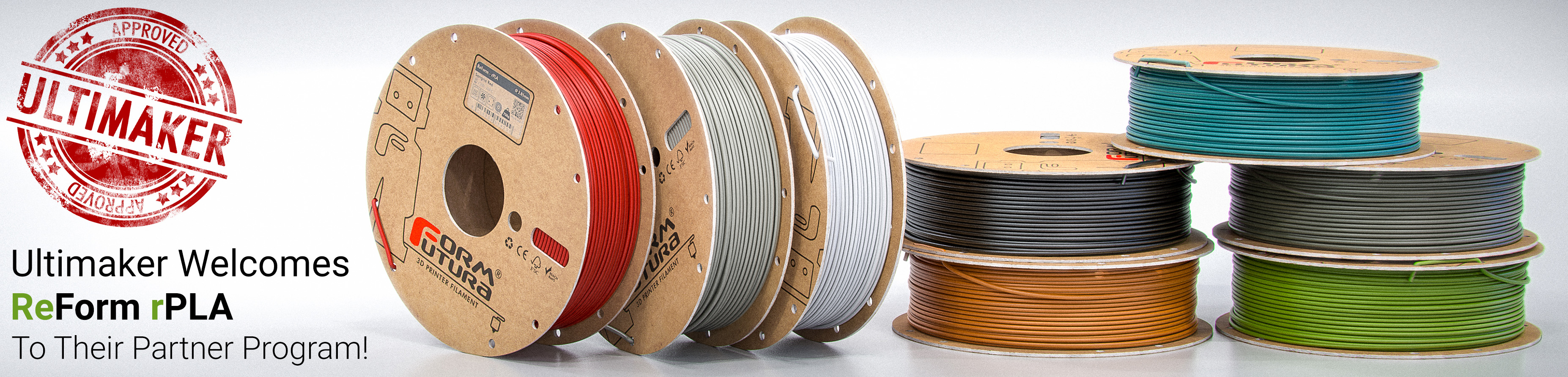 V177-175RPLA-WHT-1000_reform-rpla-ultimaker-partner-program-website-banner__24414_1 Recycled PLA filament ReForm - rPLA 1.75mm 1000 gram WHITE 3D Printer Filament - Image 1
