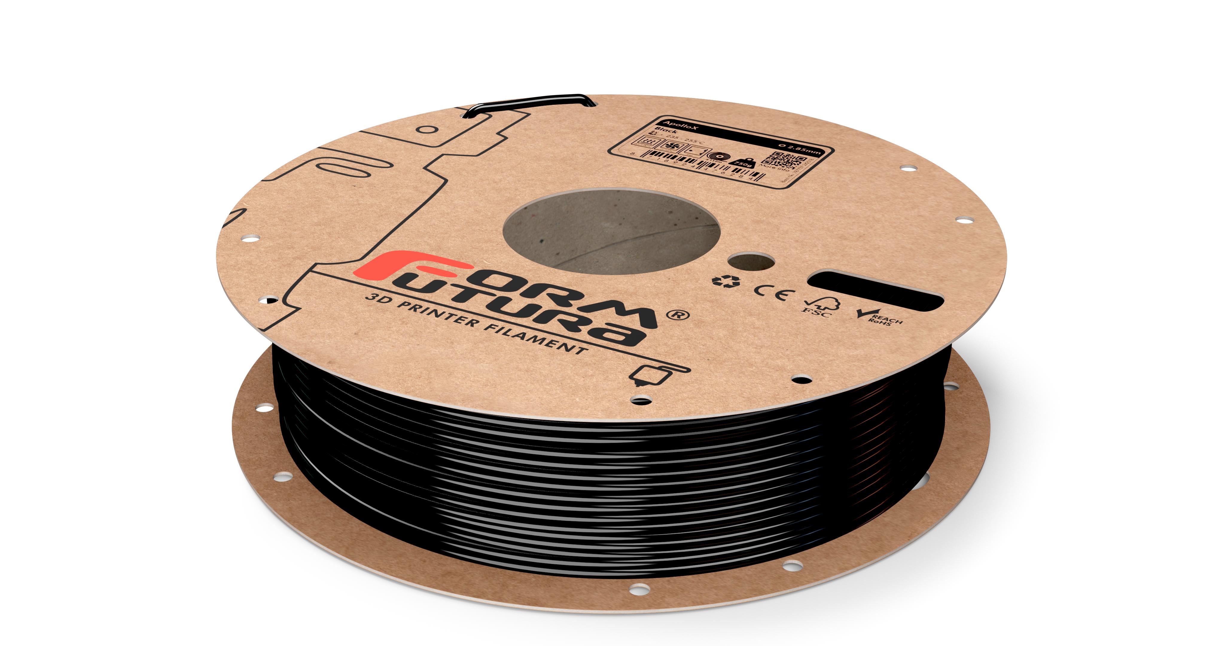 V177-285APOX-BLCK-4500_8718924477724_ApolloX-Black-285-4500g__84645_1 ASA Filament ApolloX 2.85mm Black 4500 gram 3D Printer Filament - Image 1