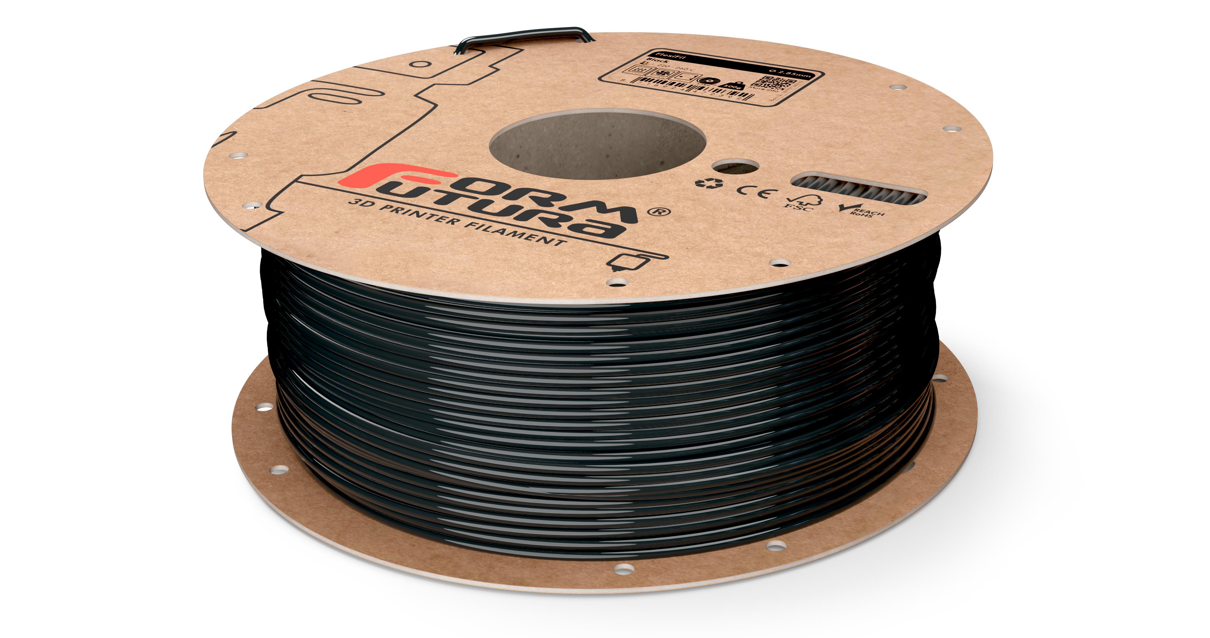 V177-285FLEX-BLCK-0500_FlexiFil-Black-285-500g__60050_1 TPC Filament FlexiFil 2.85mm Black 500 gram 3D Printer Filament - Image 1