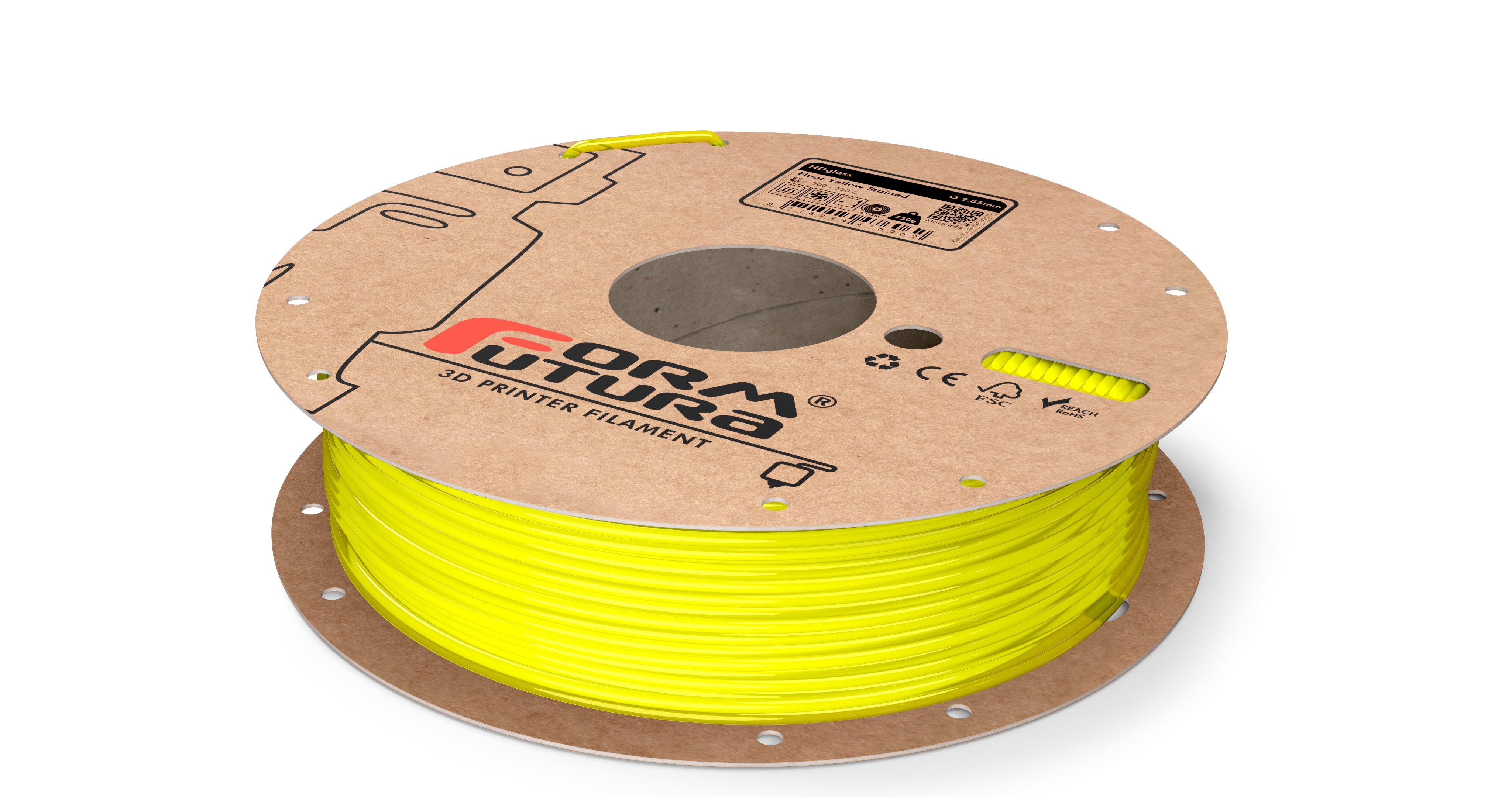 V177-285HDGLA-FLYLST-0750_HDGlass-Fluor-Yellow-Stained-285-750g__34310_1 PETG Filament HDglass 2.85mm Fluor Yellow Stained 750 gram 3D Printer Filament - Image 1