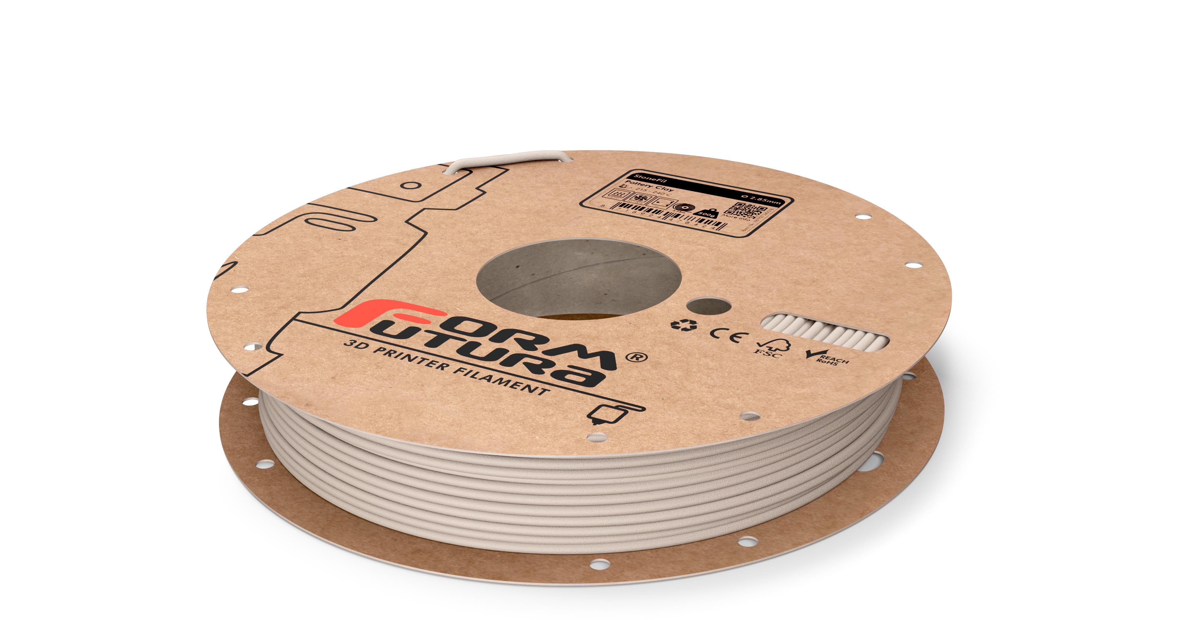 V177-285STONEFIL-PCLAY-0500_StoneFil-Pottery-Clay-285-500g__76797_1 Stone feel PLA based filament StoneFil 2.85mm Pottery Clay 500 gram 3D Printer Filament - Image 1