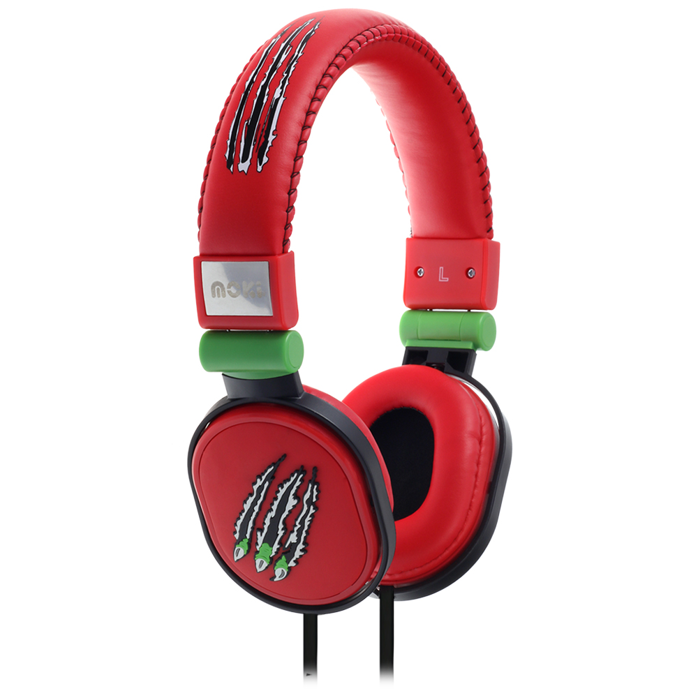 V177-ACC_HPPOB-MOKI_POPPER_CLAW_RED_HPPOB__95869-00 Moki Popper - Claw Red soft cushioned premium DJ Style headphone - Image 1