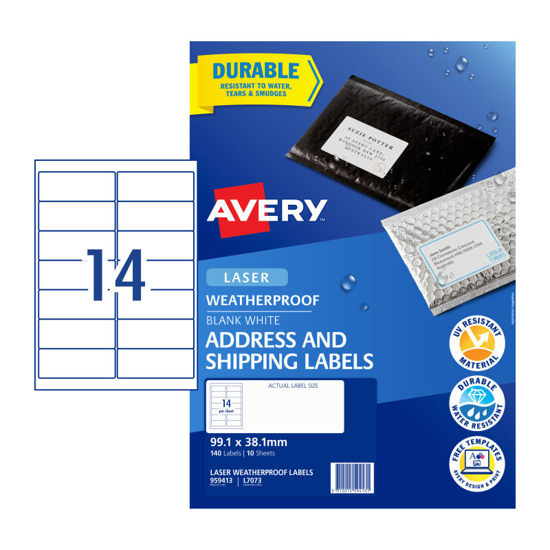 V177-D-AV959413-uc__92134-00 AVERY Laser Label L7073 14Up Pack of 10 - Image 1