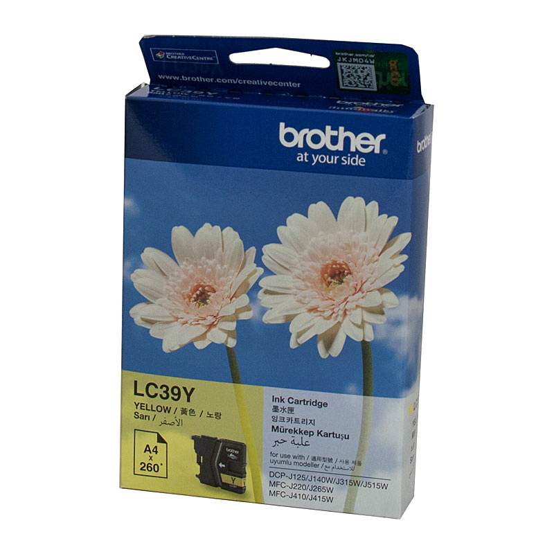 V177-D-B39Y_uc__80050_1 BROTHER LC39 Yellow Ink Cartridge - Image 1