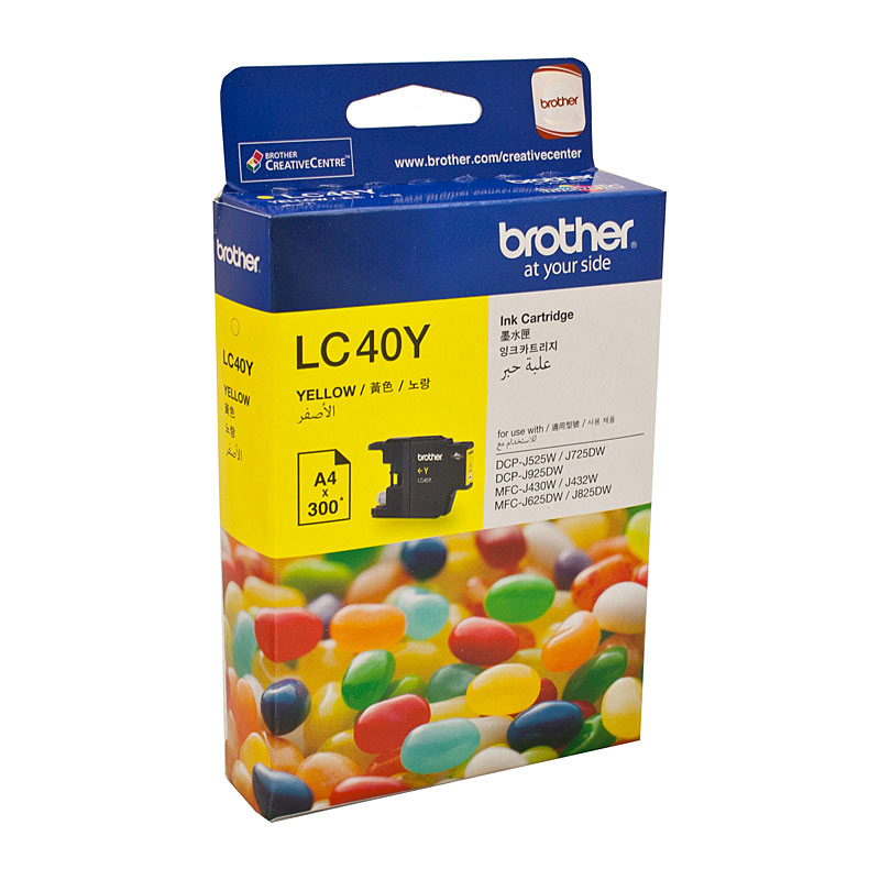 V177-D-B40Y_uc__91116_1 BROTHER LC40 Yellow Ink Cartridge - Image 1