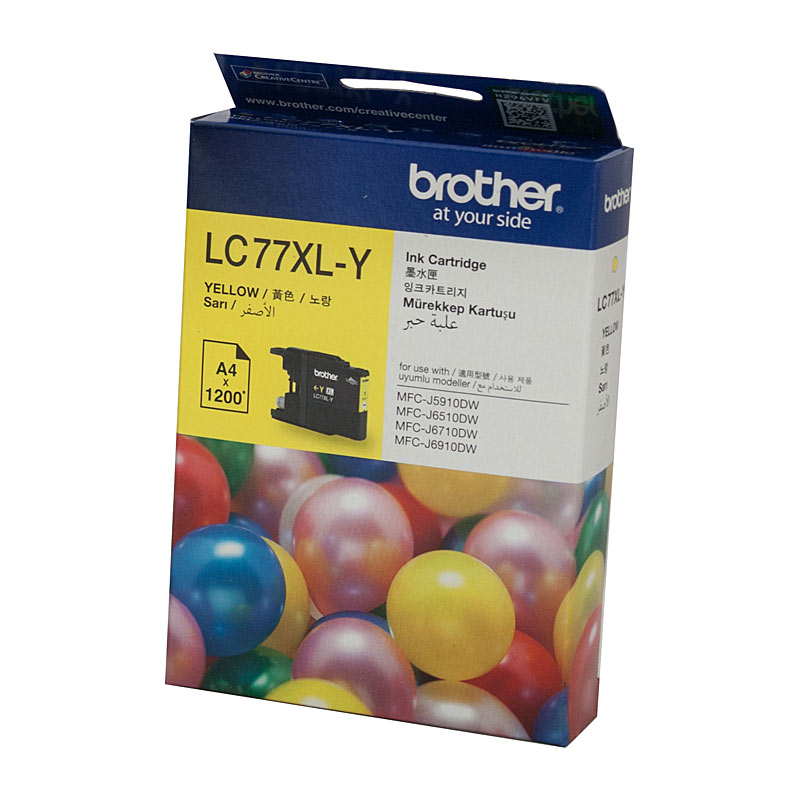 V177-D-B77XLY_uc__08499_1 Brother LC-77XLY Yellow Super High Yield Ink Cartridge - MFC-J6510DW/J6710DW/J6910DW/J5910DW - up to 1200 pages - Image 1