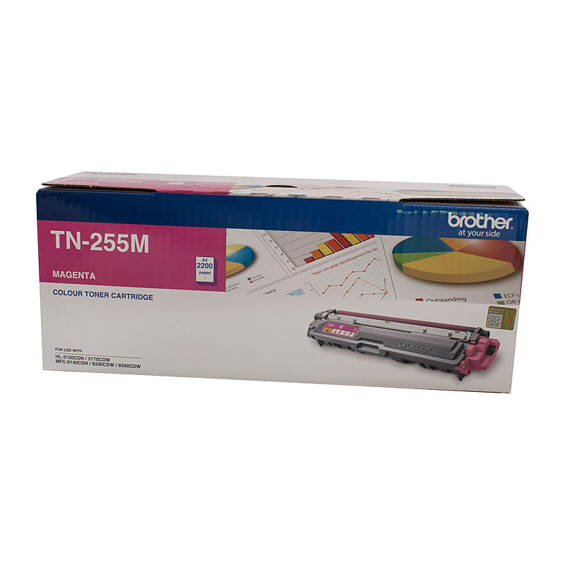 V177-D-BN255M_uc__79857_1 Brother TN-255M Colour Laser Toner - Magenta High Yield- HL-3150CDN/3170CDW/MFC-9140CDN/9330CDW/9335CDW/9340CDW /DCP-9015CDW 2,200 Pages - Image 1