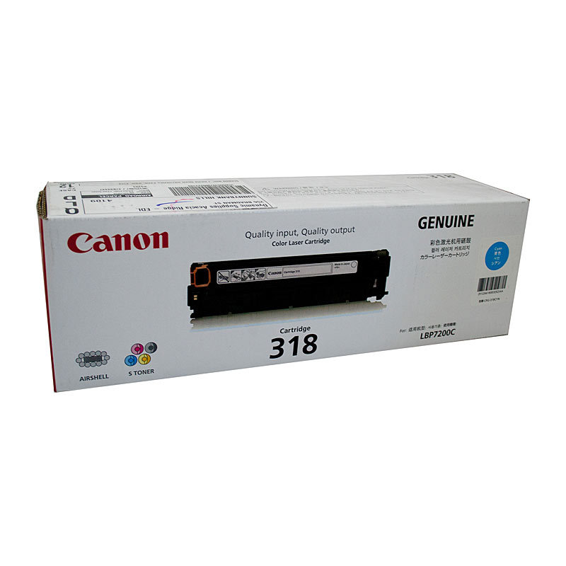 V177-D-CART318C_uc__84090_1 CANON Cartridge318 Cyan Toner - Image 1