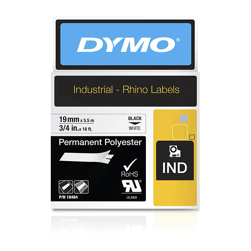 V177-D-DY18484_uc__21860_1 DYMO Black on White 19mm Tape - Image 1