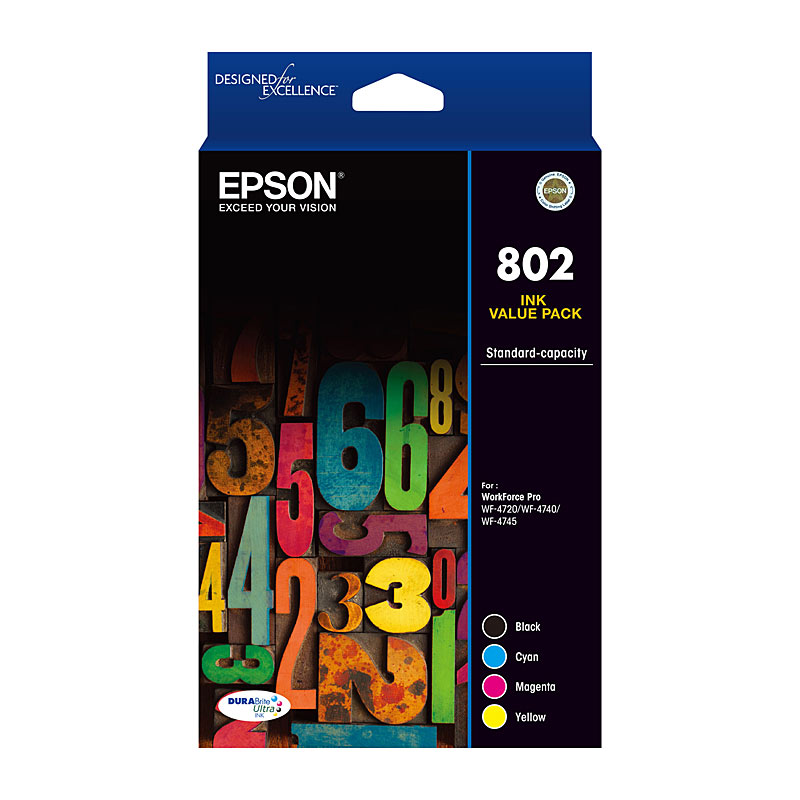 V177-D-E802CP4_uc__34018_1 EPSON 802 CMYK Colour Pack - Image 1