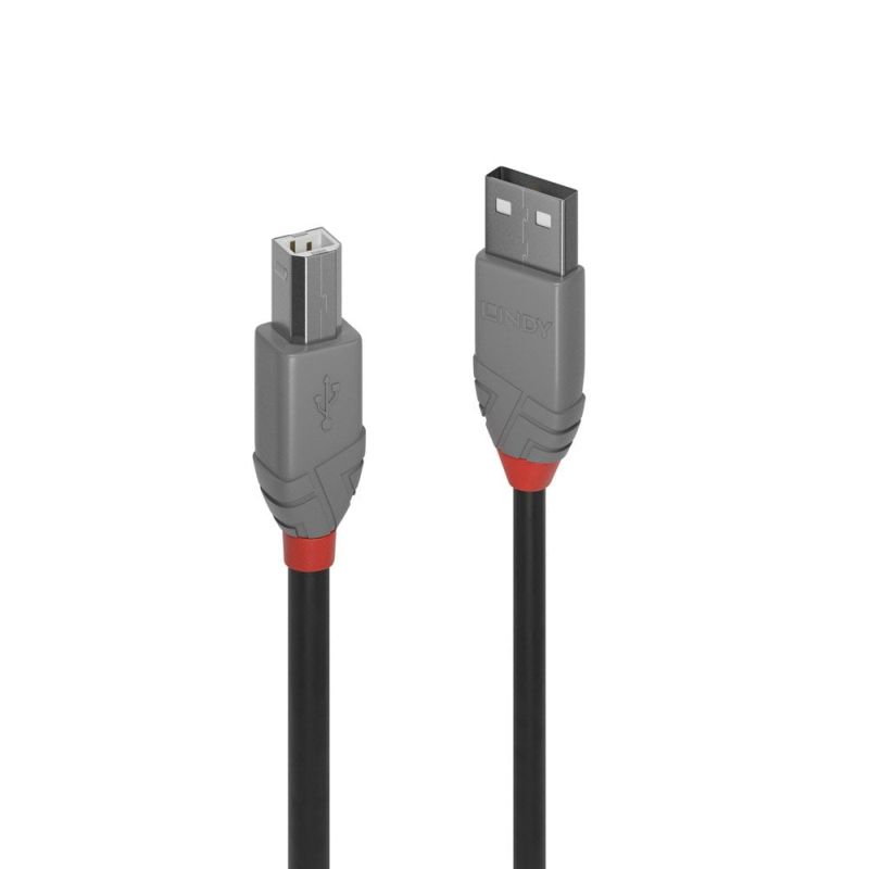 V177-D-LIN36673_uc__80481_1 LINDY 2m USB2 A-B Cable Anthra Line - Image 1