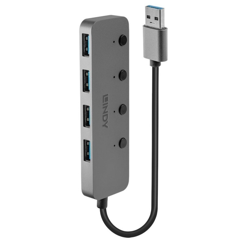 V177-D-LIN43309-LIN43309__92647-00 LINDY 4 Port USB 3.0 Hub Switc - Image 1
