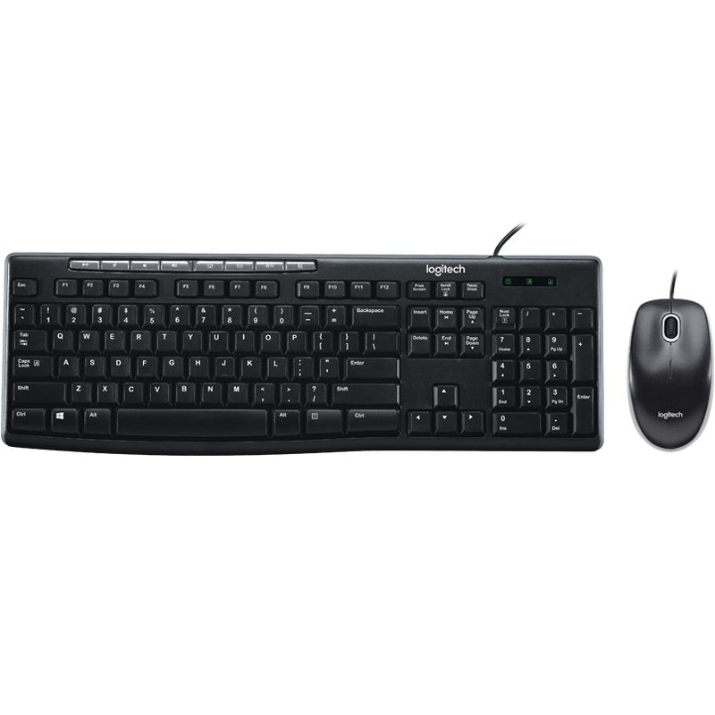 V177-D-LOGMK200_uc__58835_1 LOGITECH MK200 Media Keyboard and Mouse Combo 1000 DPI USB 2.0 Full-size Keyboard Thin profile Instant access to applications - Image 1