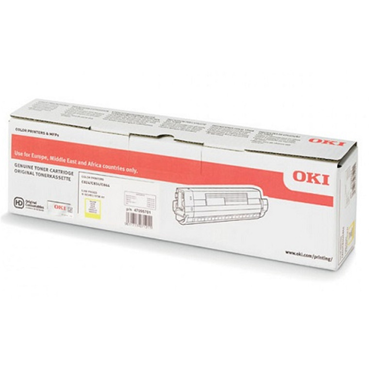 V177-D-O834Y-834y__55727-00 OKI C834 Yellowlow Toner - Image 1