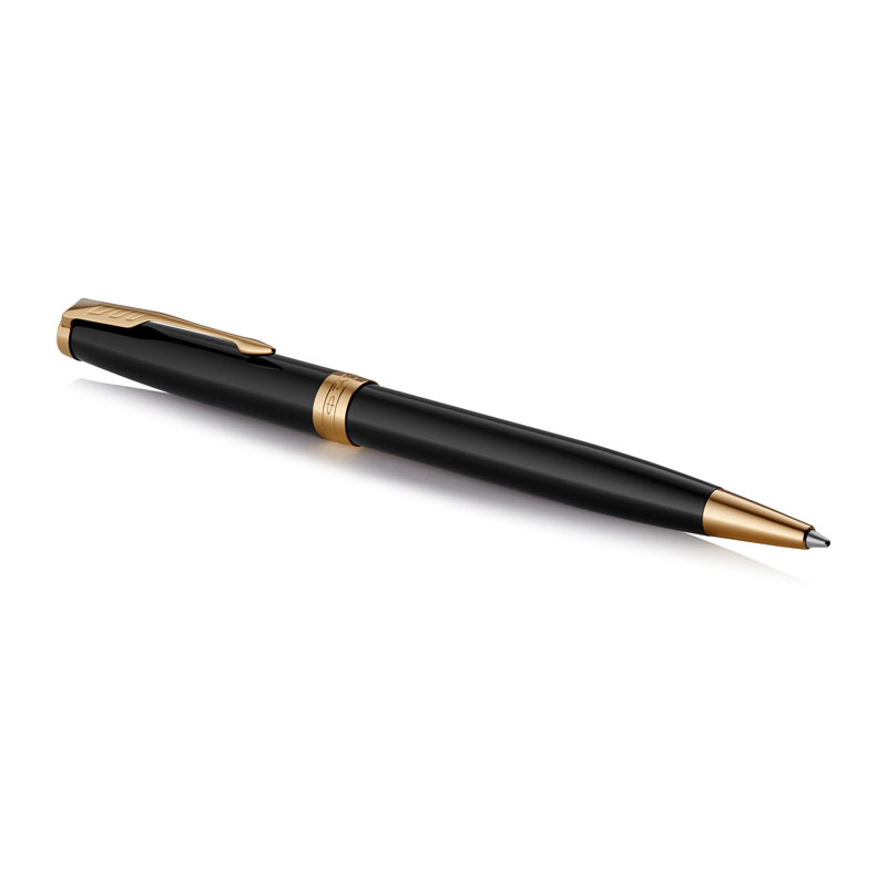 V177-D-PAR1931497-30180-00 PARKER Sonnet Black Lacq GT Ball Pen - Image 1