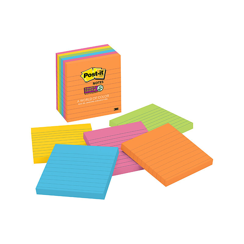 V177-D-PI70005251197-59570-00 POST-IT 675-6SSUC RDJ Lined Pack of 5 - Image 1
