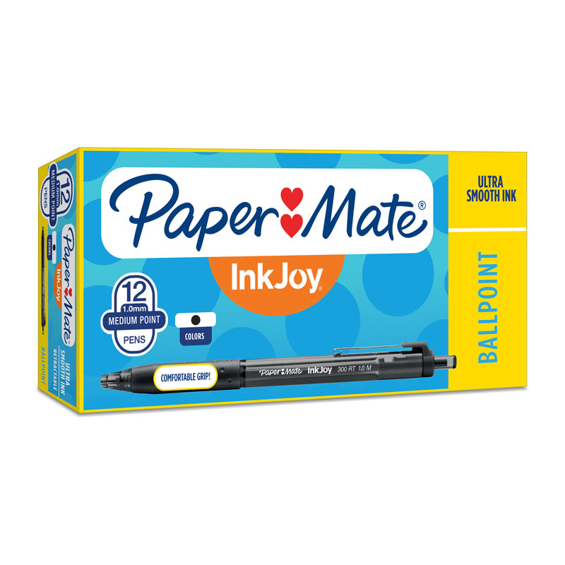 V177-D-PM2008582-30156-00 PAPER MATE InkJoy 300RT Ball Pen Black Box of 12 - Image 1