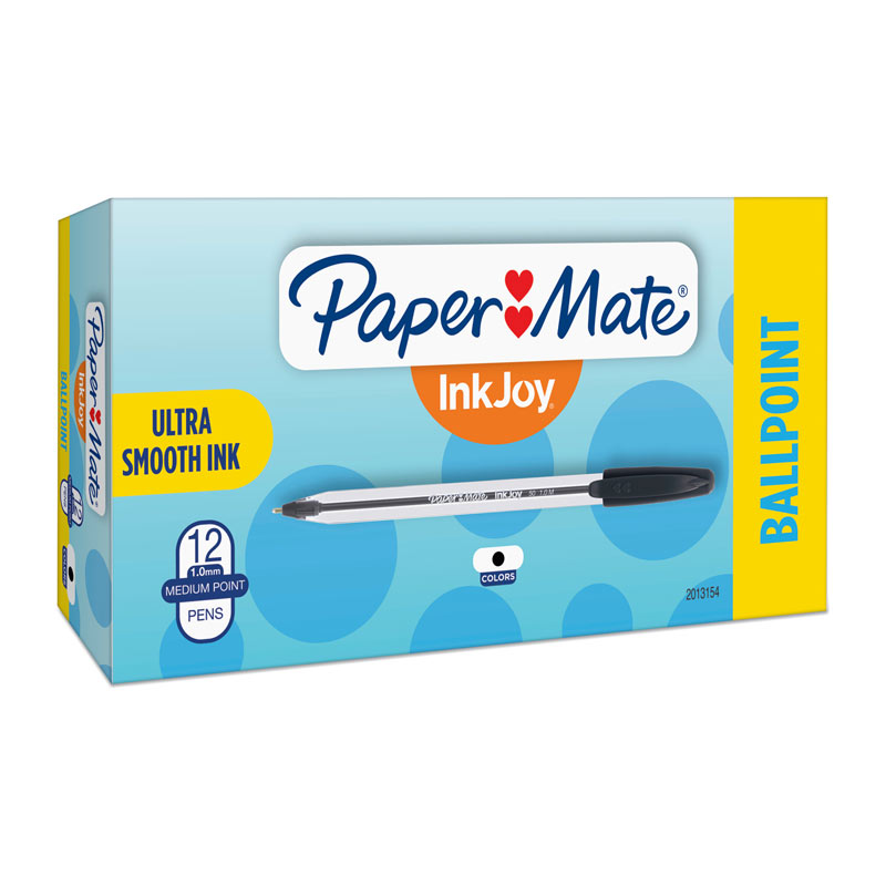 V177-D-PM2013154-30155-00 PAPER MATE InkJoy 50ST Ball Pen Black Box of 12 - Image 1