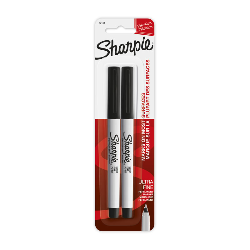 V177-D-SH37161PP-34166-00 SHARPIE Permanent Marker UFine Point Black Pack 2 Box of 6 - Image 1
