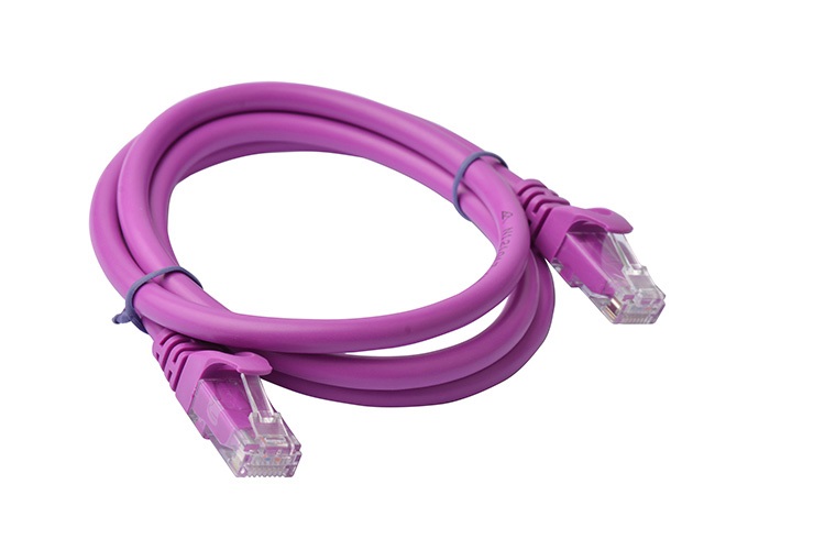 C 8WARE Cat6a UTP Ethernet Cable 1m Snagless Purple - Image 1