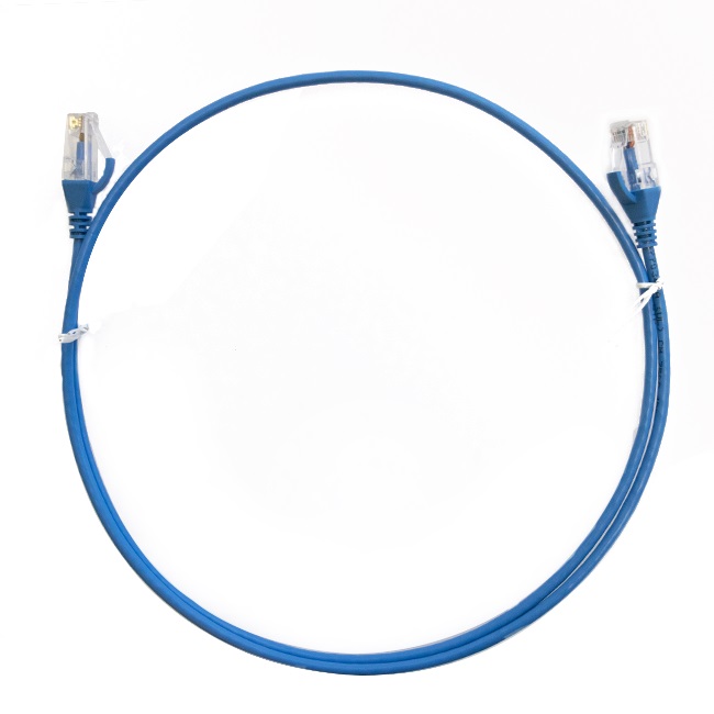 V177-L-CBAT-CAT6THINBL-2M_CBAT-CAT6THINBL-2M__02344_1 8WARE CAT6 Ultra Thin Slim Cable 2m / 200cm - Blue Color Premium RJ45 Ethernet Network LAN UTP Patch Cord 26AWG - Image 1