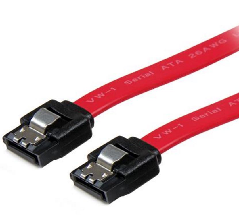 V177-L-CBAT-SATA3NR-180D_CBAT-SATA3NR-180D__40430_1 ASTROTEK SATA 3.0 Data Cable 30cm 7 pins Straight to 7 pins Straight with Latch Red Nylon Jacket 26AWG - Image 1