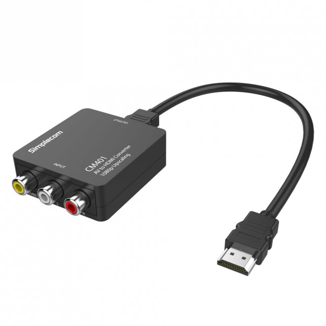 V177-L-CBSI-CM401-CBSI-CM401__58707-00 SIMPLECOM CM401 Composite AV CVBS 3RCA to HDMI Video Converter 1080p Upscaling - Image 1