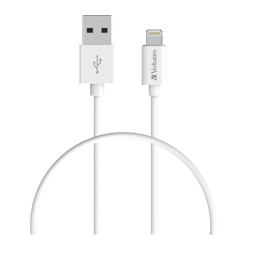 V177-L-CBV-66584-CBV-66584__52668-00 VERBATIM Charge & Sync USB-C Cable 1m - White USB C to USB A - Image 1
