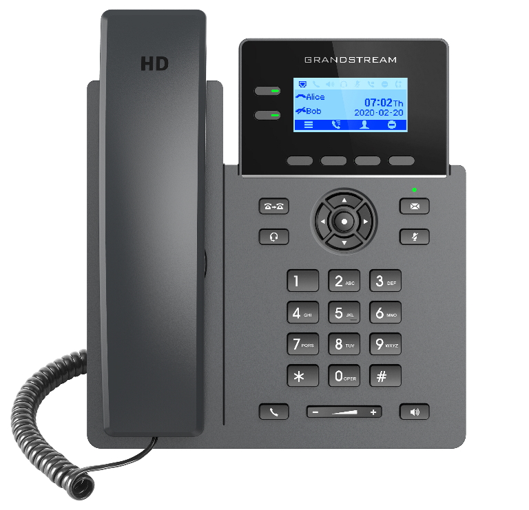 V177-L-IPG-GRP2602P_IPG-GRP2602P__65516_1 GRANDSTREAM GRP2602P 2 Line IP Phone, 4 SIP Accounts, 132x48 Backlit Screen, HD Audio, Powerable Via POE - Image 1