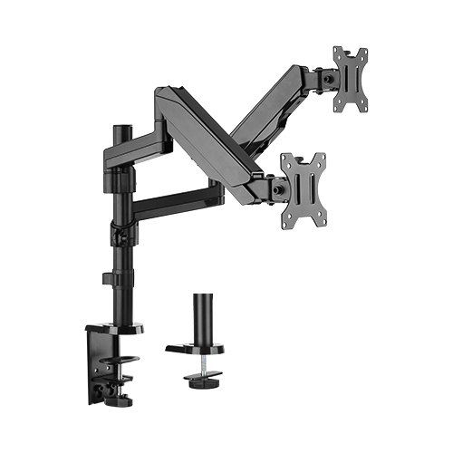V177-L-MABT-LDT16-C024-MABT-LDT16-C024__76452-00 Brateck Dual Minitor Full Extension Gas Spring Dual Monitor Arm independent Arms Fit Most 17'-32' Monitors Up to 8kg per screen - Image 1