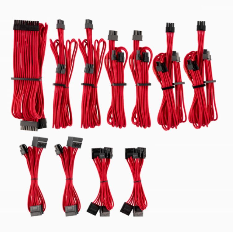 V177-L-PSCP-8920223_PSCP-8920223__40184_1 CORSAIR Corsair PSU - RED Premium Individually Sleeved DC Cable Pro Kit, Type 4 Generation 4 - Image 1