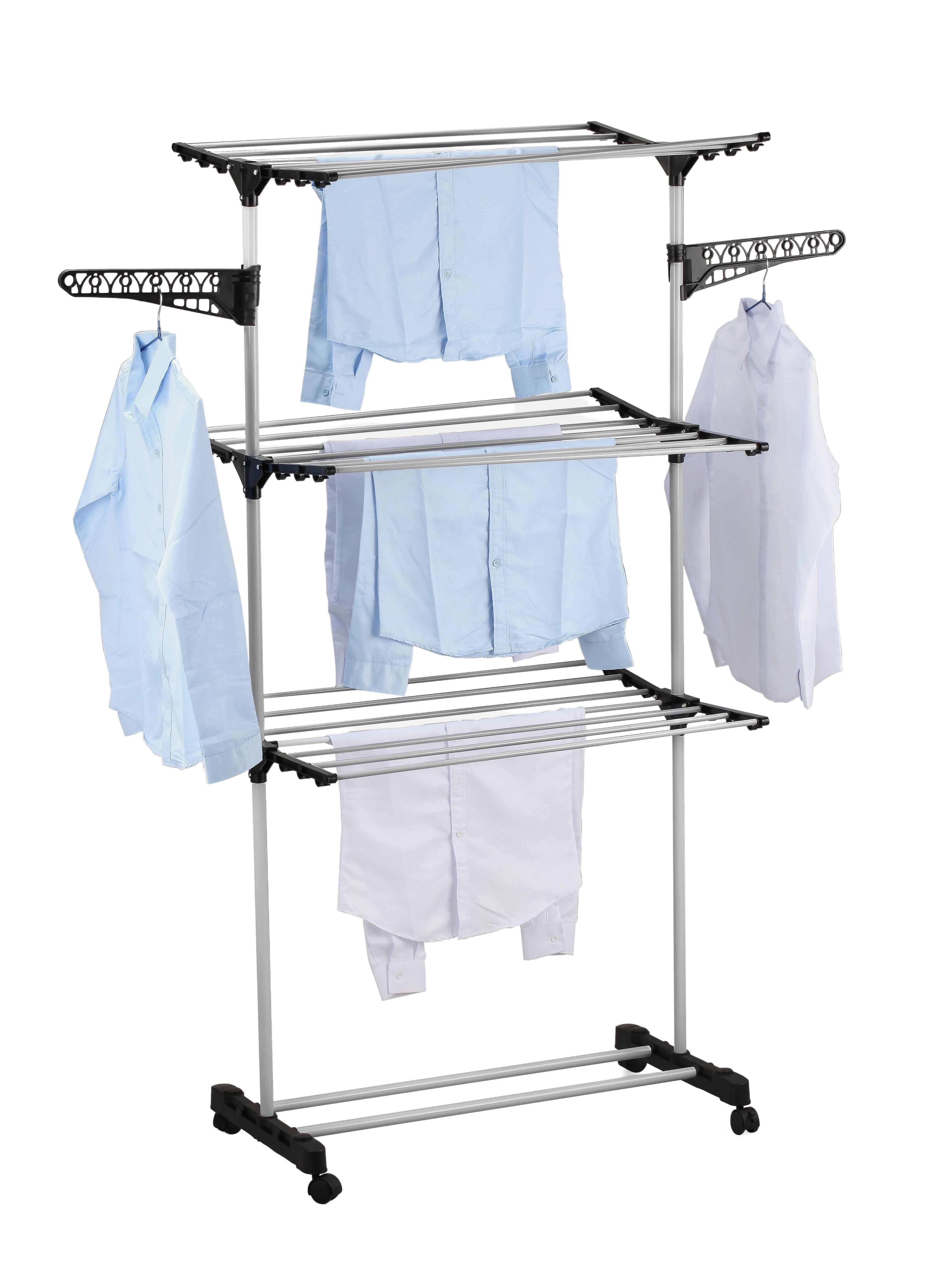 V178-36029-202505061116-00 Folding 3 Tier Clothes Laundry Drying Rack with Stainless Steel Tubes for Indoor & Outdoor Home - Image 1